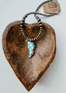 Checkered Lightening Bolt Necklace