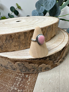 Pink Conch Teardrop Ring