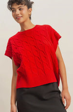 Load image into Gallery viewer, Double Zero Cable Knit Sweater Vest Black or Red
