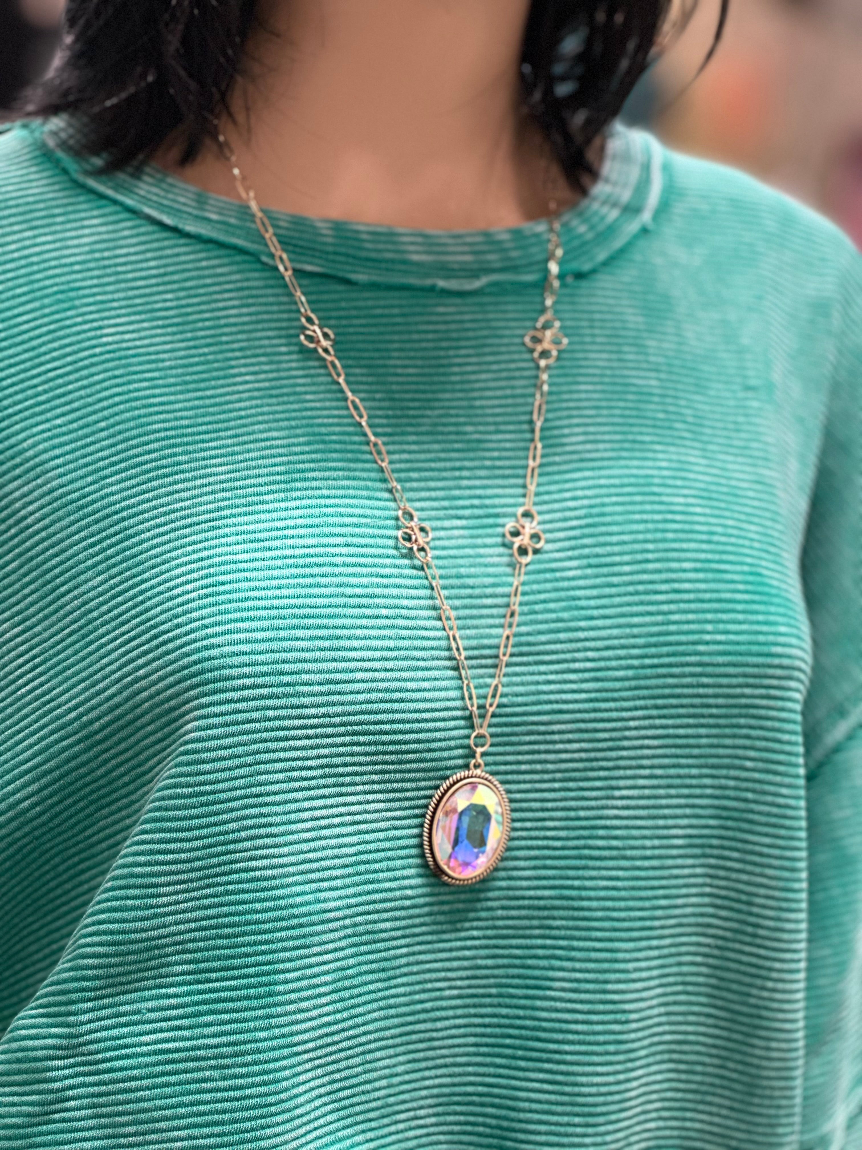 Pink Panache Frost With Long Paperclip Chain