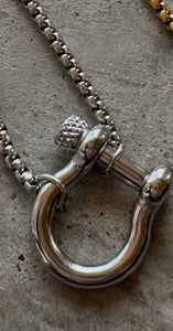 Horseshoe Charm Necklace (SILVER)