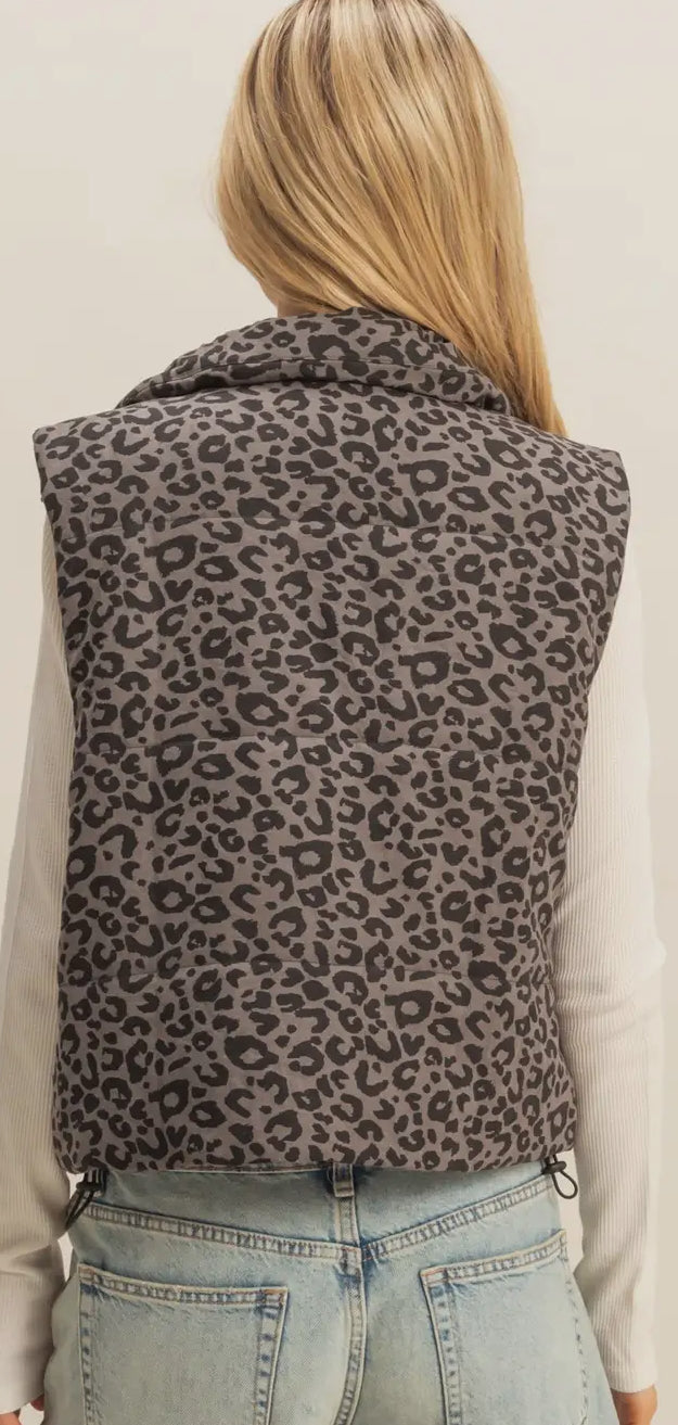 HYFVE ~ Leopard Print Puffer Vest