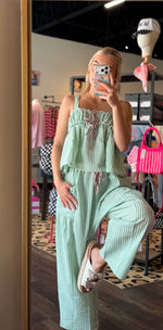 Load image into Gallery viewer, Gingham Seersucker Set
