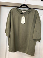 Load image into Gallery viewer, Vine &amp; Love ~ Vintage-Inspired Cut
Edge Knit Top ~ Olive
