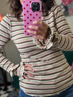 Load image into Gallery viewer, Easel Multi Color Striped Ribbed Top
