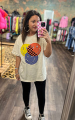 Load image into Gallery viewer, Jeweled Smiley Face Oversized Tee
