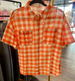 Load image into Gallery viewer, Neon Checked Button Down Top
