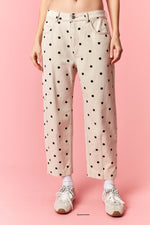 Load image into Gallery viewer, Polka Dot Twill Ankle Denim (run small)
