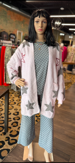 Load image into Gallery viewer, ADORA LA Star Pattern Fuzzy Cardigan
