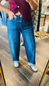 Risen Midrise Barrel Denim