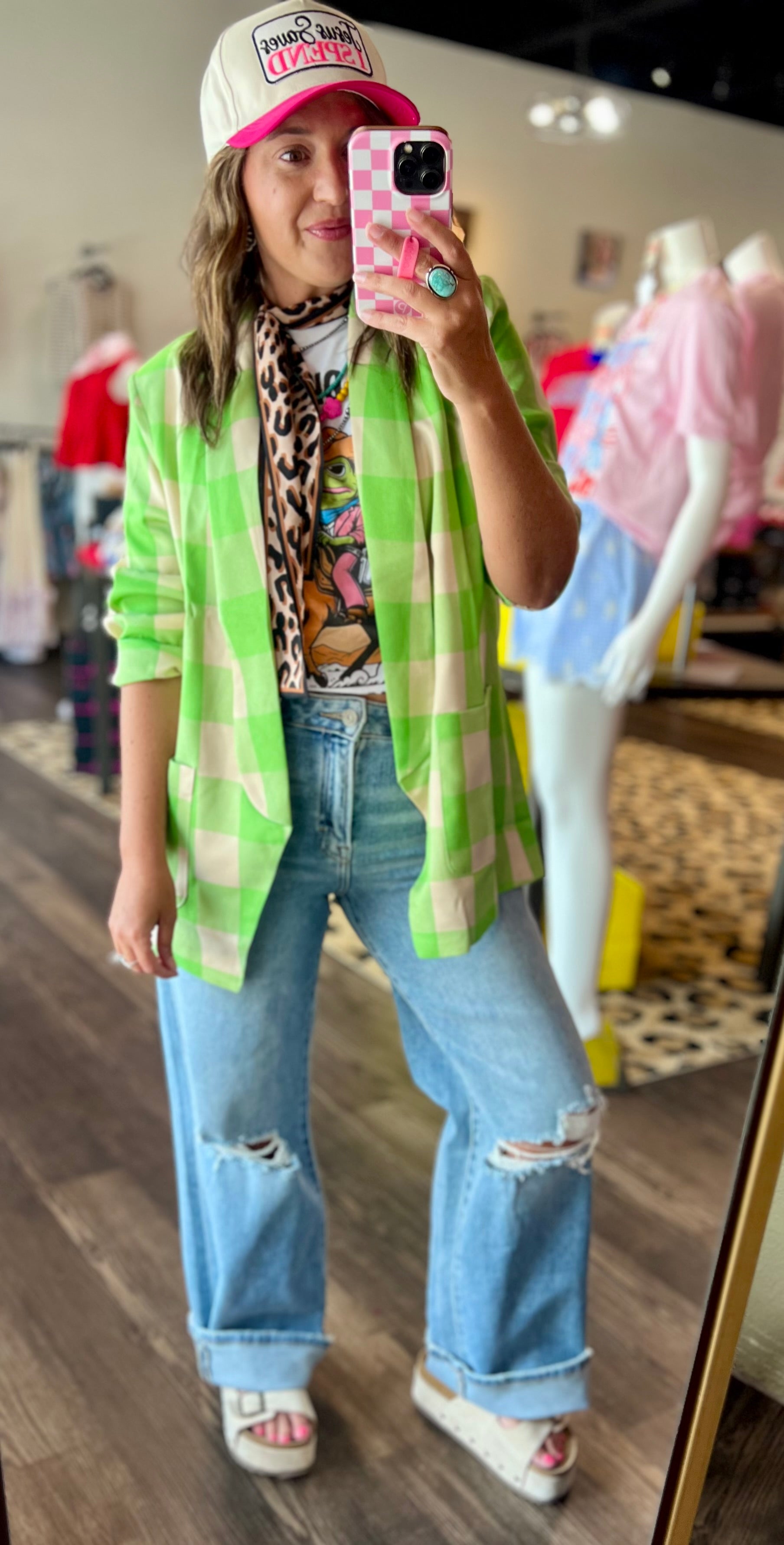 Neon Plaid Blazer