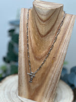 Load image into Gallery viewer, Silver Paper Clip Chain Letter Necklace
