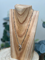 Load image into Gallery viewer, Silver Paper Clip Chain Letter Necklace
