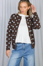 Load image into Gallery viewer, Vine &amp; Love Playful Polka Dot Cardigan

