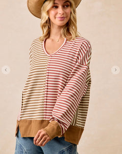 Stripe Thermal Knit Color Block
