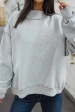 Load image into Gallery viewer, Cozy Reversible Oversize Mock Neck Sweatshirt
