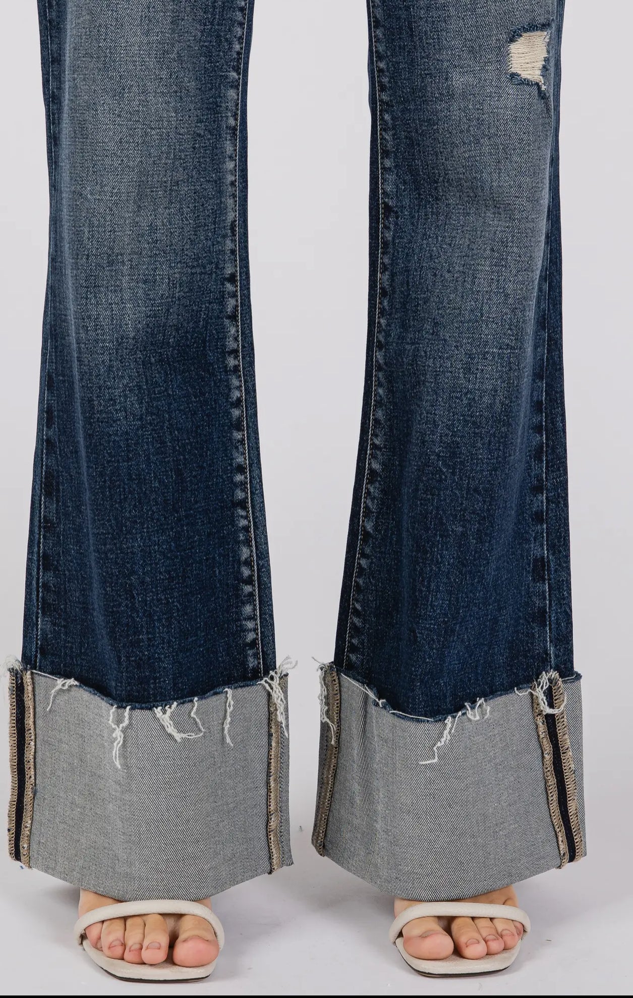 PETRA 153 ~ Mid Rise Comfort Relaxed Flare w/ Cuff