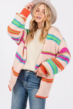 Load image into Gallery viewer, Rainbow Chunky Knit Cardigan
