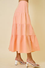 Load image into Gallery viewer, Gingham Tiered Midi Long Skirt
