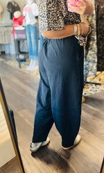 Load image into Gallery viewer, Black Barrel Pants

