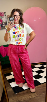 Load image into Gallery viewer, Gingham Drawstring Pants
