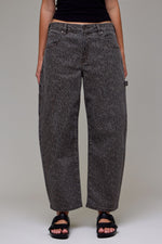 Load image into Gallery viewer, Brown Cheetah Cropped Carpenter Barrel Denim
