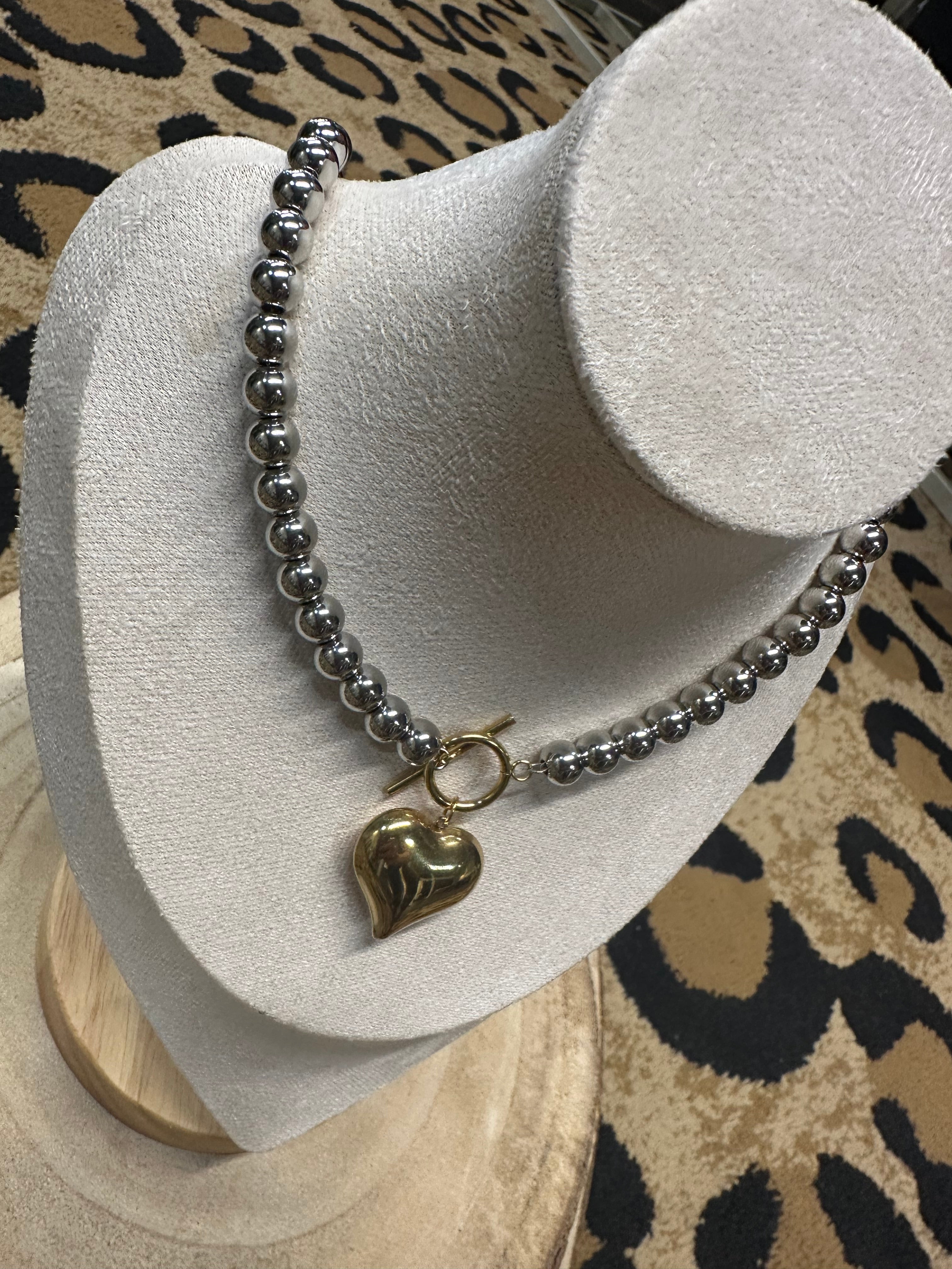 Heart Two/Tone Necklace