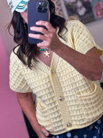 Load image into Gallery viewer, Very J Waffle Texture Crop Cardigan
