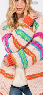 Load image into Gallery viewer, Rainbow Chunky Knit Cardigan
