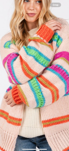 Rainbow Chunky Knit Cardigan