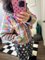 Load image into Gallery viewer, Vintage Rainbow Plaid Quilted Jacket

