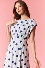 Load image into Gallery viewer, Polka Dot Dolman Sleeve Midi Dress
