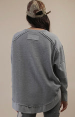 Load image into Gallery viewer, Mineral Washed Elbow Patch Contrast Knit Top
