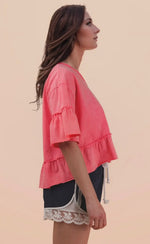 Load image into Gallery viewer, Very J Mineral Wash Ruffle Sleeve
