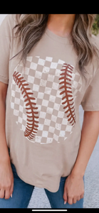 Little Daisy Checkered Baseball Tee
