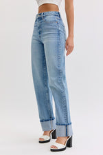 Load image into Gallery viewer, Cello High Rise Dad Denim W/Cuff
