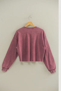 Cropped Crewneck Sweatshirt with Oversized