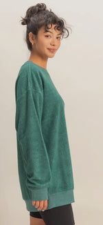 Load image into Gallery viewer, HYFVE~ Mineral Washed Oversized Crewneck Casual Sweatshirt
