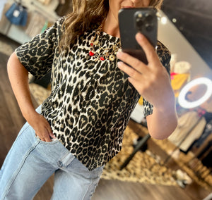 A-Symmetrical Leopard Top