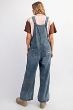 Load image into Gallery viewer, Washed Denim Loose Fit Jumpsuit
