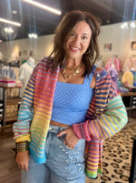 Load image into Gallery viewer, Rainbow Button Down Cardigan
