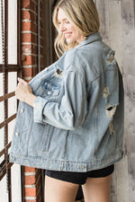 Load image into Gallery viewer, Destroyed Denim Jacket
