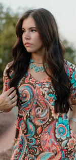 Load image into Gallery viewer, STERLING KREEK PAISLEY OF MY HEART MAXI DRESS
