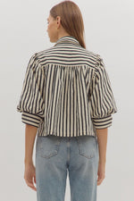 Load image into Gallery viewer, Striped Puff Sleeve Top
