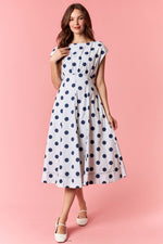 Load image into Gallery viewer, Polka Dot Dolman Sleeve Midi Dress
