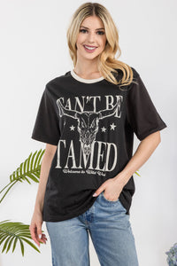 Stylive Longhorn Can't Be Tamed Black Tee