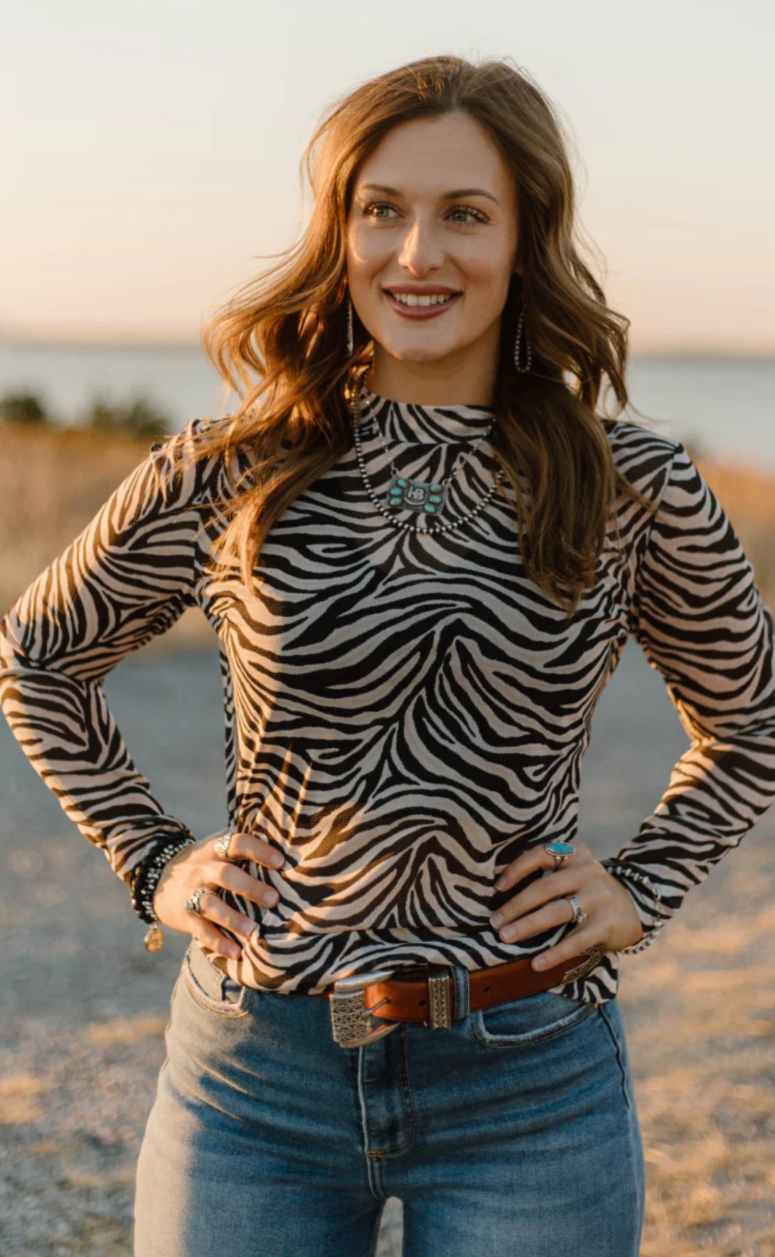 STERLING KREEK ~COWGIRL SAFARI MESH TOP