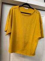 Load image into Gallery viewer, Vine &amp; Love ~ Vintage-Inspired Cut Edge Knit Top ~ Mustard
