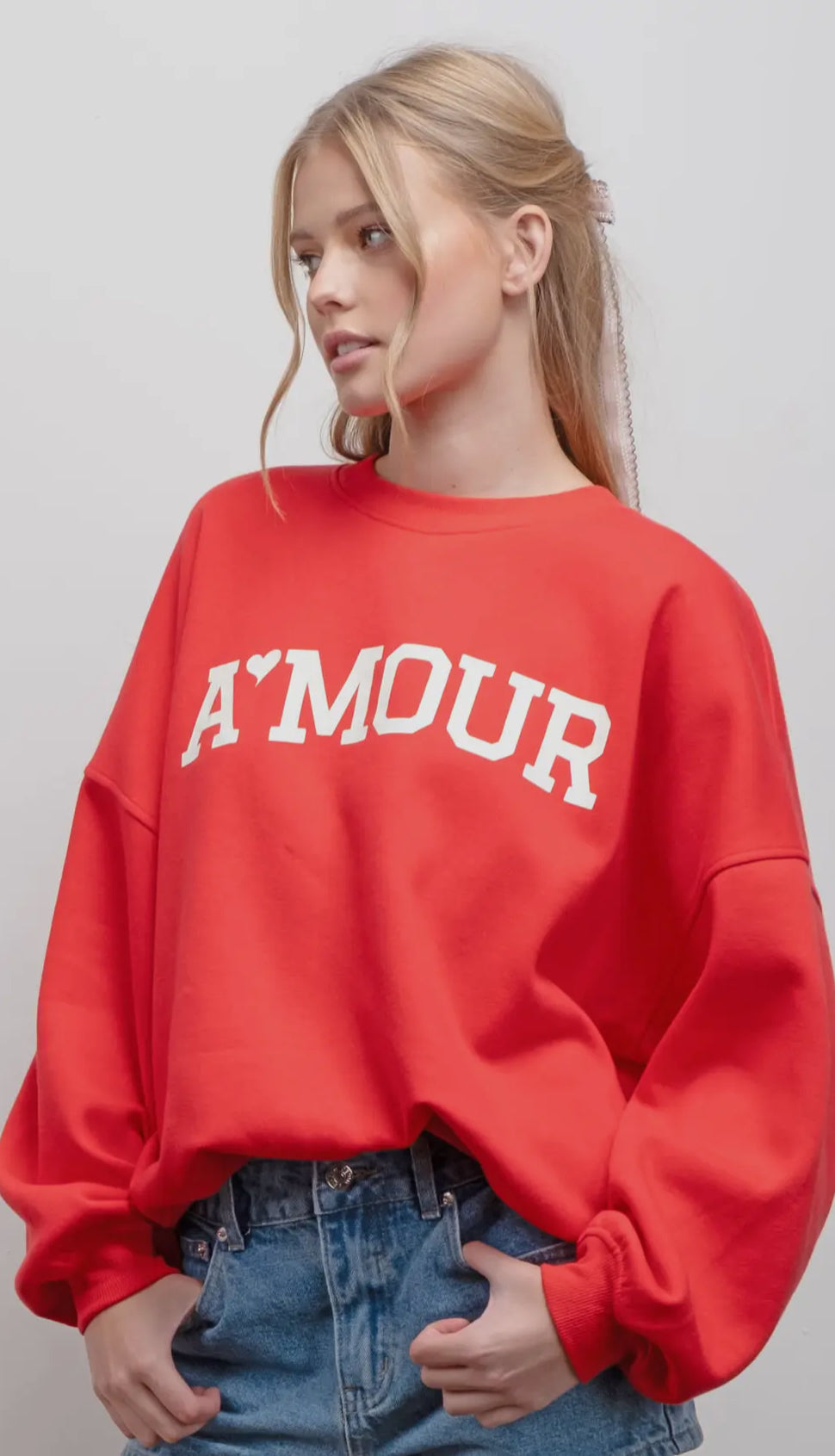 Blu Pepper Amour Graphic Crew Neck Sweatshirt