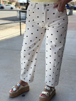 Load image into Gallery viewer, Polka Dot Twill Ankle Denim (run small)
